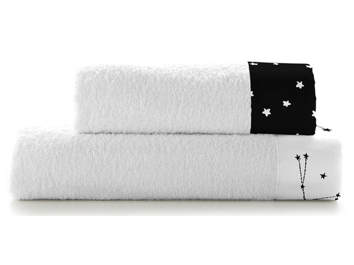 Zestaw 2 bawełnianych ręczników Blanc Constellation Bawełna 70x140 cm Ręcznik kąpielowy 50x100 cm Kolor Biały Komplet ręczników Kategoria Ręczniki