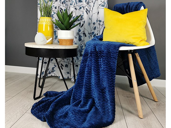 Koc caprice granatowy 02 150x200 cm Mikrofibra Poliester Kategoria Koce i pledy