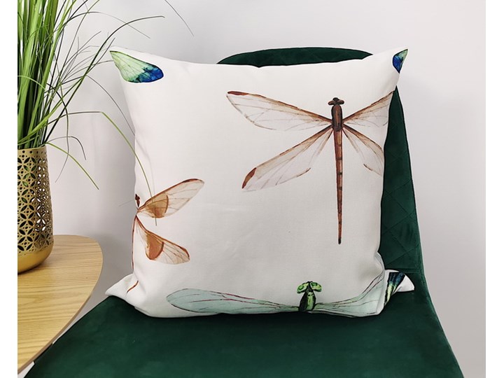 Poszewka dekoracyjna WAŻKI F-FE94173 45x45 cm Bawełna Kwadratowe Wzór Z nadrukiem