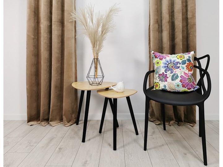 Zasłona na przelotkach aksamitna F-FE94509 beżowa 01 velvet