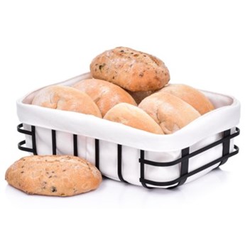 Koszyk na chleb prostokątny DUKA FINT 26x19x9 cm czarny stal