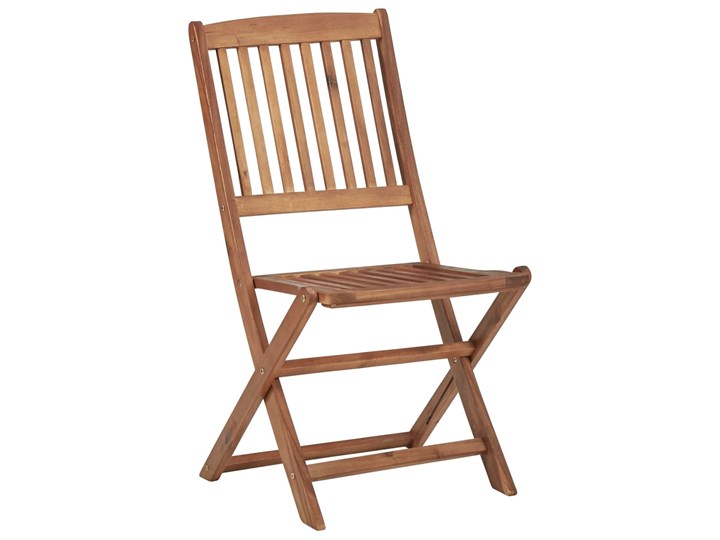 vidaXL Składane krzesła ogrodowe z poduszkami, 2 szt., drewno akacjowe Krzesło składane Kolor Brązowy Tworzywo sztuczne Kolor Biały