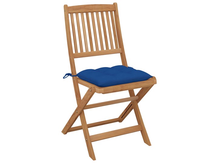 vidaXL Składane krzesła ogrodowe z poduszkami, 4 szt., drewno akacjowe Krzesło składane Kolor Tworzywo sztuczne Kolor Brązowy