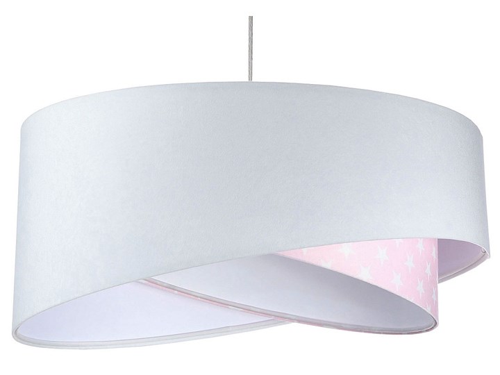 Biało-różowa lampa wisząca z wzorem - EX1000-Felisa Tkanina Lampa z abażurem Metal Tworzywo sztuczne Styl Nowoczesny