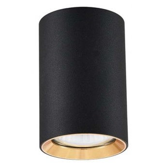 MANACOR 9 tuba 1 x 50W GU10 nowoczesna designerska czarna złota oczko sufitowe Light Prestige LP-232/1D - 90 BK/GD