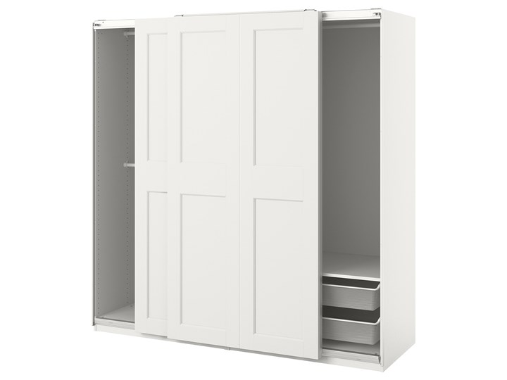 IKEA PAX / GRIMO Kombinacja szafy, biały, 200x66x201 cm Stal Metal Rodzaj drzwi Przesuwne