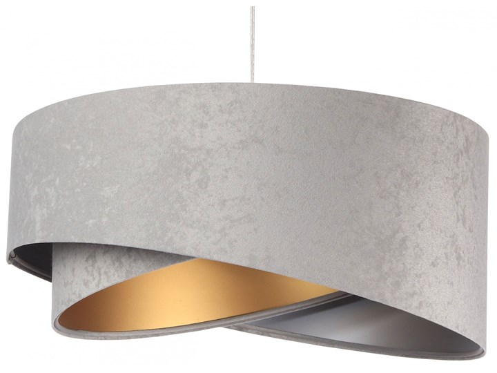 Szara welurowa lampa wisząca glamour - EXX03-Hersa Tworzywo sztuczne Metal Lampa z abażurem Styl Nowoczesny Tkanina Pomieszczenie Kuchnia