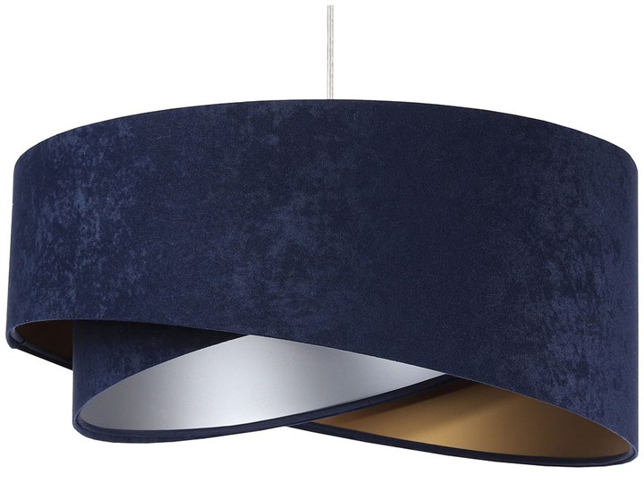Granatowa welurowa lampa wisząca glamour - EXX03-Hersa Tkanina Metal Lampa z abażurem Tworzywo sztuczne Pomieszczenie Przedpokój