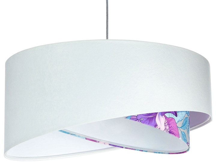 Biało-kolorowa welurowa lampa wisząca - EXX04-Akra Kolor Biały