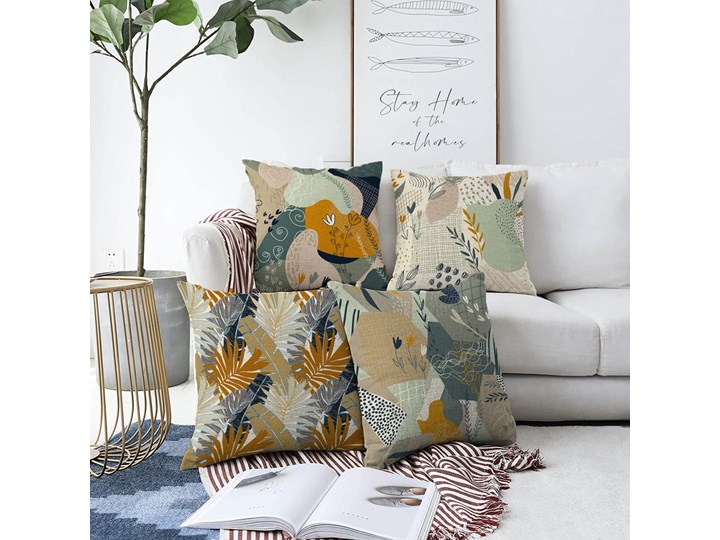 Zestaw 4 poszewek na poduszki Minimalist Cushion Covers Joy, 55x55 cm Poszewka dekoracyjna Poliester Bawełna Kategoria Poduszki i poszewki dekoracyjne