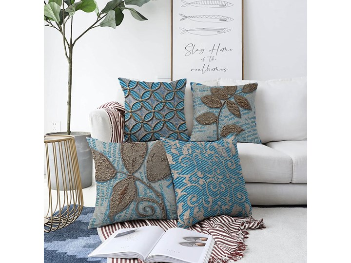 Zestaw 4 poszewek na poduszki Minimalist Cushion Covers Chenille, 55x55 cm Poliester Poszewka dekoracyjna Bawełna Kategoria Poduszki i poszewki dekoracyjne