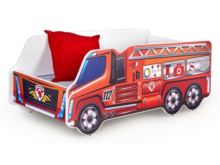 Łóżko Fire Truck Płyta meblowa Płyta MDF Kategoria Łóżka dla dzieci Kolor Czerwony