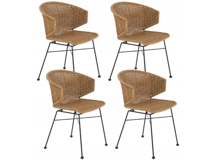 Zestaw 4x Krzesło K407 Rattan Halmar Wysokość 87 cm Szerokość 44 cm Pomieszczenie Jadalnia Metal Stal Szerokość 56 cm Głębokość 51 cm Krzesło inspirowane Tworzywo sztuczne Pomieszczenie Salon