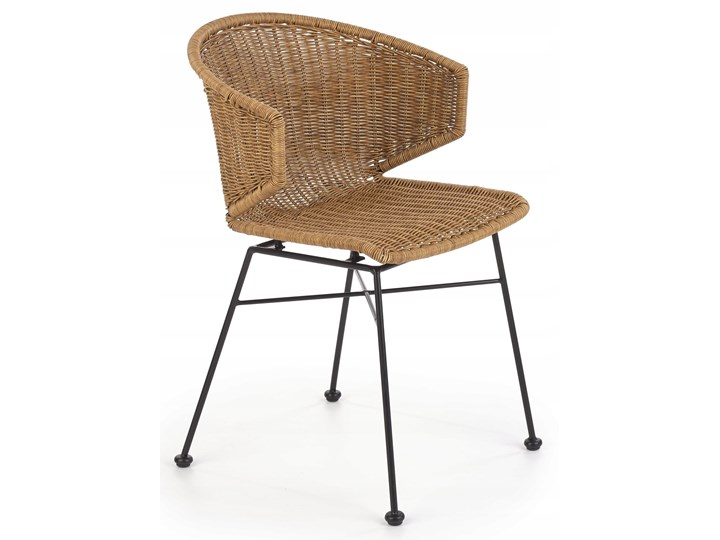Zestaw 4x Krzesło K407 Rattan Halmar Szerokość 44 cm Tworzywo sztuczne Styl Rustykalny Wysokość 87 cm Szerokość 56 cm Stal Krzesło inspirowane Głębokość 51 cm Metal Styl Nowoczesny