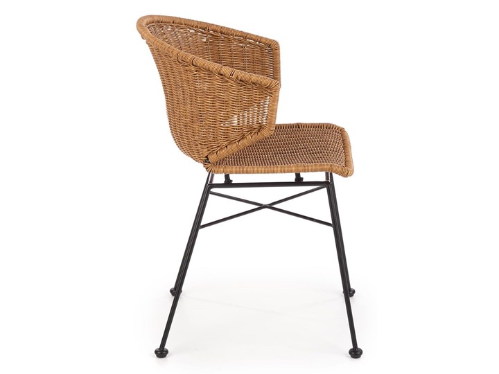 Zestaw 4x Krzesło K407 Rattan Halmar Szerokość 44 cm Stal Metal Wysokość 87 cm Szerokość 56 cm Głębokość 51 cm Krzesło inspirowane Tworzywo sztuczne Styl Rustykalny
