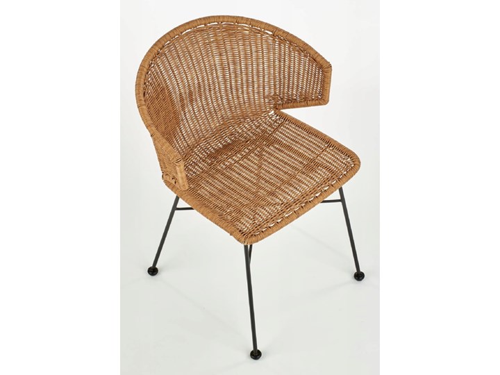 Zestaw 4x Krzesło K407 Rattan Halmar Krzesło inspirowane Szerokość 56 cm Stal Wysokość 87 cm Styl Rustykalny Głębokość 51 cm Tworzywo sztuczne Metal Szerokość 44 cm Pomieszczenie Jadalnia