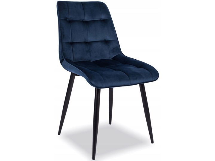 Zestaw 4x Krzesło CHIC VELVET Granat Signal Wysokość 88 cm Metal Welur Stal Tkanina Tapicerowane Pikowane Szerokość 50 cm Głębokość 58 cm Krzesło inspirowane Styl Glamour