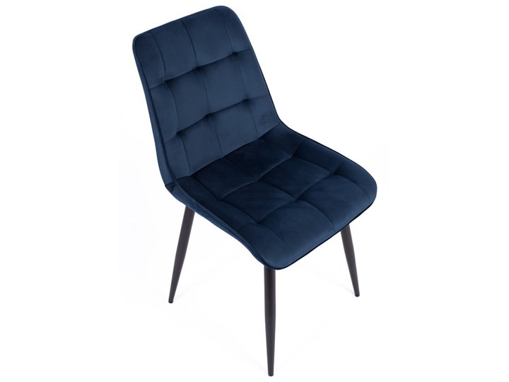 Zestaw 4x Krzesło CHIC VELVET Granat Signal Metal Krzesło inspirowane Szerokość 50 cm Welur Stal Tapicerowane Tkanina Głębokość 58 cm Pikowane Wysokość 88 cm Pomieszczenie Salon