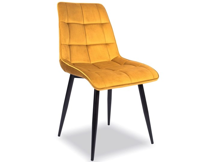 Krzesło CHIC VELVET Curry Signal Tkanina Stal Welur Wysokość 88 cm Pikowane Pomieszczenie Salon Szerokość 50 cm Głębokość 58 cm Metal Tapicerowane Z podłokietnikiem Kategoria Krzesła kuchenne