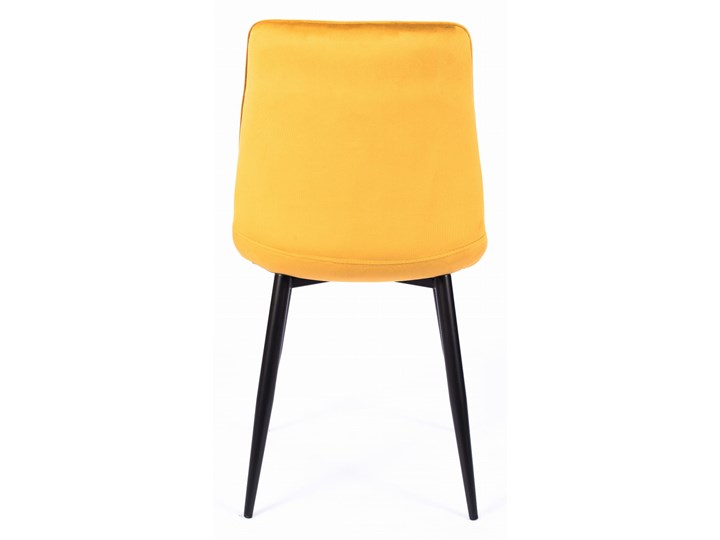 Krzesło CHIC VELVET Curry Signal Stal Tapicerowane Tkanina Metal Pikowane Wysokość 88 cm Szerokość 50 cm Welur Głębokość 58 cm Z podłokietnikiem Pomieszczenie Jadalnia Styl Glamour