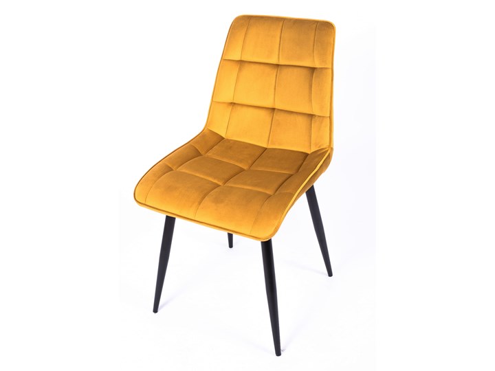 Krzesło CHIC VELVET Curry Signal Pikowane Wysokość 88 cm Metal Welur Tapicerowane Stal Szerokość 50 cm Tkanina Z podłokietnikiem Głębokość 58 cm Styl Nowoczesny