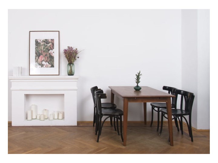 Stół rozkładany MARIAN - 120x80 cm (Karmel) Drewno Styl Industrialny Długość 120 cm Kamień Pomieszczenie Stoły do kuchni