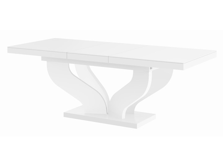 Rozkładany stół jadalniany w wysokim połysku Viva Rozkładanie Rozkładane Tworzywo sztuczne Kolor Biały