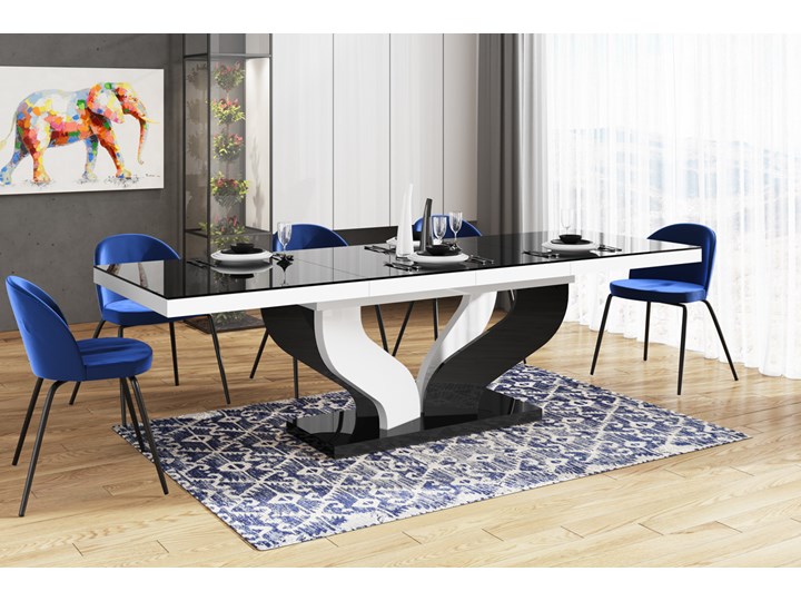 Rozkładany stół jadalniany w wysokim połysku Viva Rozkładanie Rozkładane Tworzywo sztuczne Liczba miejsc Do 12 osób