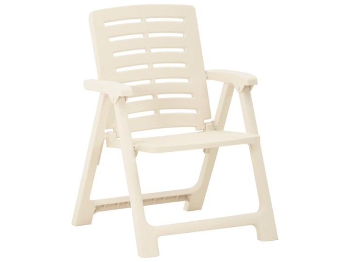 vidaXL Krzesła ogrodowe, 2 szt., plastikowe, białe Tworzywo sztuczne Krzesło z podłokietnikami Kolor Biały