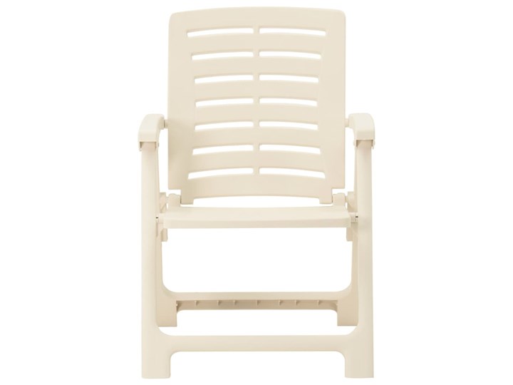 vidaXL Krzesła ogrodowe, 2 szt., plastikowe, białe Krzesło z podłokietnikami Tworzywo sztuczne Kolor Beżowy