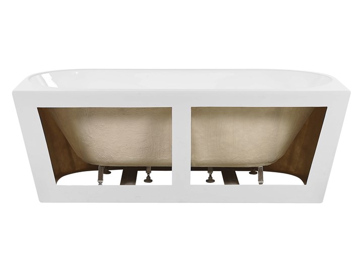 Wanna biała akrylowa 170 x 80 cm owalna nowoczesny design Długość 170 cm Symetryczne Kolor Biały Kategoria Wanny