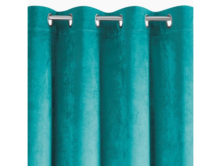 Zasłona o Strukturze Welwetu Taylor 140x250cm - Turkusowy - Przelotki Bawełna Poliester 140x250 cm Pomieszczenie Sypialnia