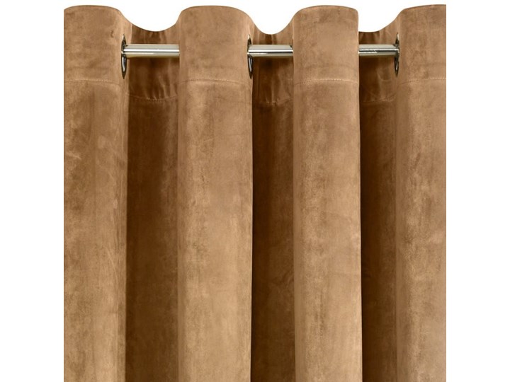 Zasłona Welwetowa Villa 140x250cm - Miodowy - Przeotki Bawełna Pomieszczenie Pokój nastolatka 140x250 cm Poliester Kolor Brązowy
