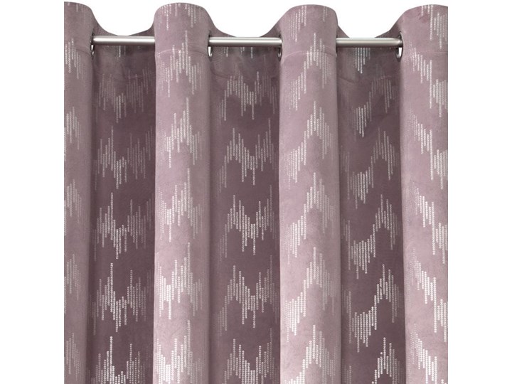 Zasłona Welwetowa Bianka 140x250cm - Pudrowy - Przelotki Kolor Różowy 140x250 cm Poliester Bawełna Wzór Nadruk