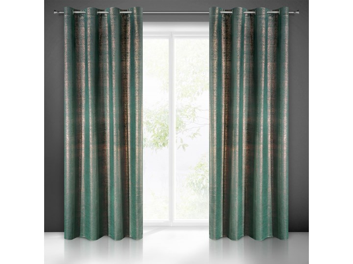 Zasłona Welwetowa Ambi 140x250cm - Ciemny Turkusowy - Przelotki 140x250 cm Typ Zasłony gotowe Poliester Mocowanie Kółka