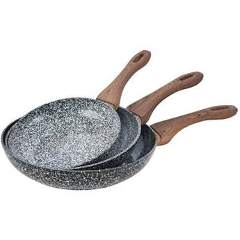 3 PATELNIE GRANITOWE GRANIT WOOD KINGHOFF KH-1030