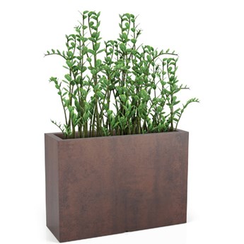 Donica prostokątna Lungo Grande 60 cm z półką, corten