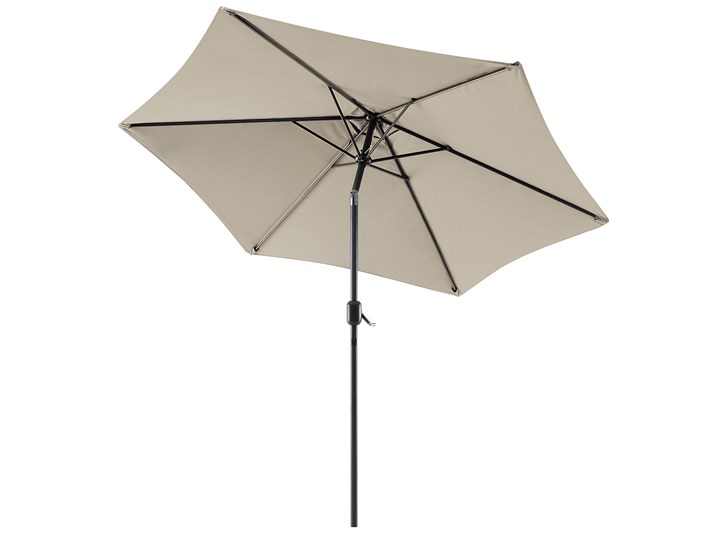 Parasol ogrodowy brązowoszary składany 270 x 230 cm odchylany z korbą Parasole Kolor Brązowy Kategoria Parasole ogrodowe