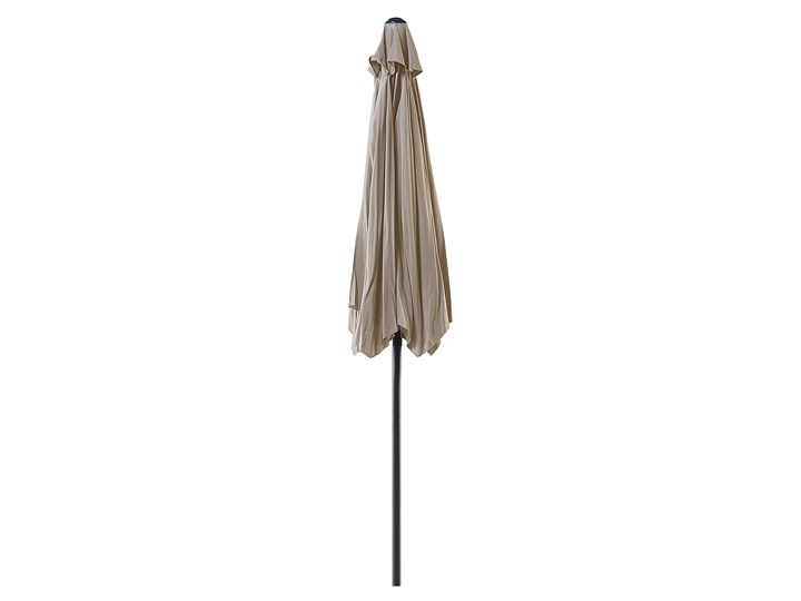 Parasol ogrodowy brązowoszary składany 270 x 230 cm odchylany z korbą Parasole Kolor Brązowy Kolor Beżowy