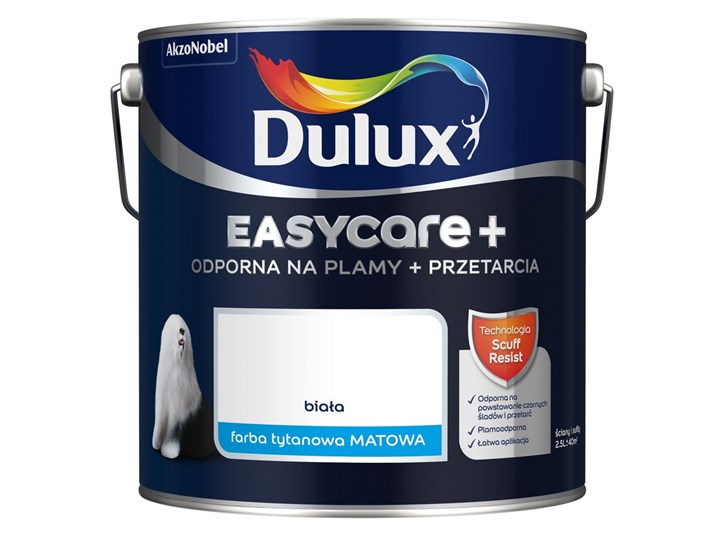 Dulux EasyCare+ Biały 5L Pojemność 5 L Lateksowa Kategoria Farby