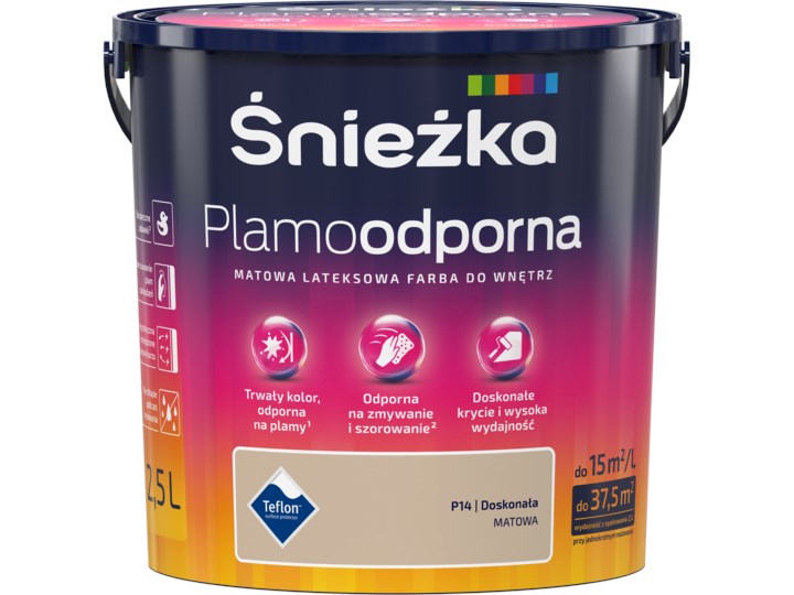 Śnieżka Plamoodporna P14 Doskonała 5L Farby do wnętrz Lateksowa Pojemność 0,25 L Kategoria Farby