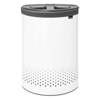 Brabantia - Kosz na bieliznę do segregacji - pokrywa z tworzywa - 55L - biały