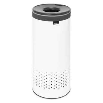 Brabantia - Kosz na bieliznę - szara pokrywa z tworzywa - 35L - biały