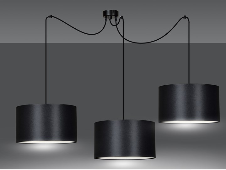 ROTO 3 BLACK 186/3 lampa wisząca czarna z abażurem biały środek Lampa z abażurem Metal Ilość źródeł światła 3 źródła