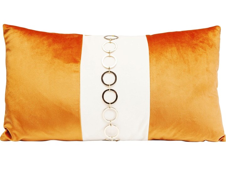 Poduszka dekoracyjna Classy Rings 50x28 cm pomarańczowa Prostokątne Poszewka dekoracyjna 28x50 cm Aksamit Poliester Kategoria Poduszki i poszewki dekoracyjne