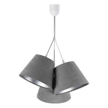 Potrójna szaro srebrna lampa wisząca