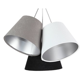Potrójna szaro-biało-czarna z srebrnym wnętrzem lampa wisząca Selena