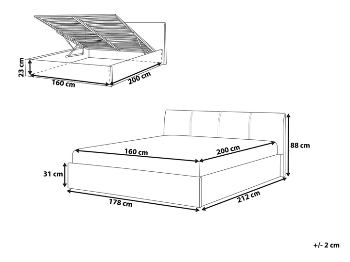 Łóżko ze stelażem szare tapicerowane materiałem z pojemnikiem 160 x 200 cm minimalistyczny wygląd Styl Nowoczesny Łóżko tapicerowane Kategoria Łóżka do sypialni