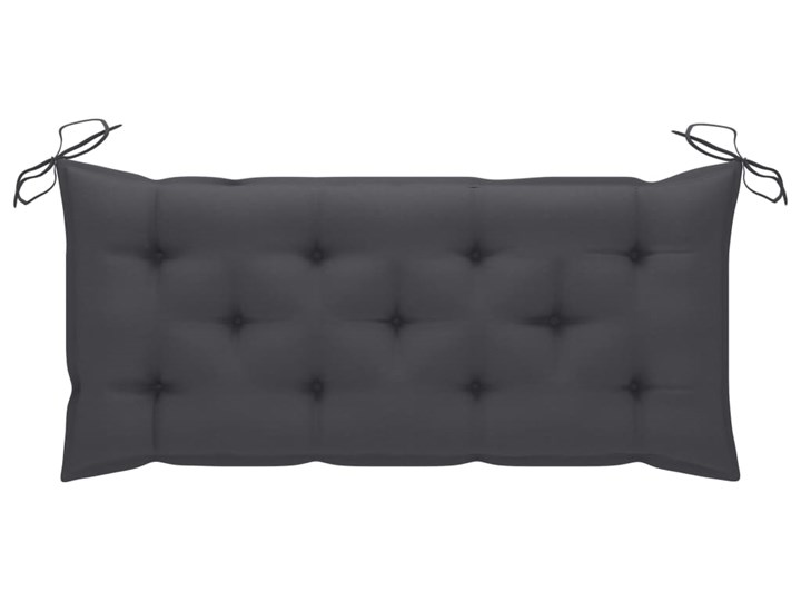 vidaXL Huśtawka ogrodowa z antracytową poduszką, 120 cm, drewno tekowe Kolor Szary