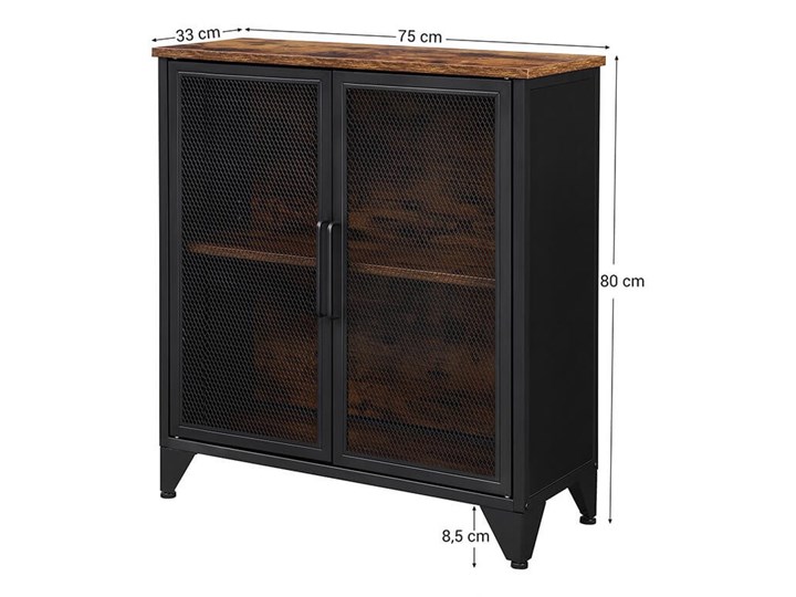Bettso Pojemna komoda Rusty w stylu industrialnym / Rustic brown Kategoria Komody Szerokość 75 cm Wysokość 80 cm Szerokość 80 cm Kolor Brązowy